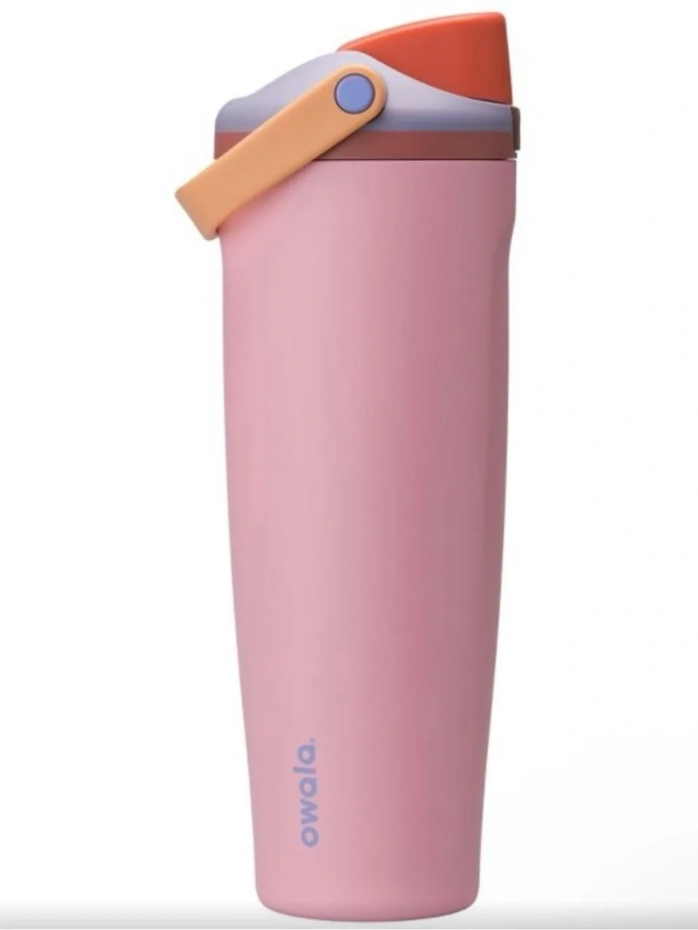 Owala Pink Insulated Travel Bottle with Orange Accent